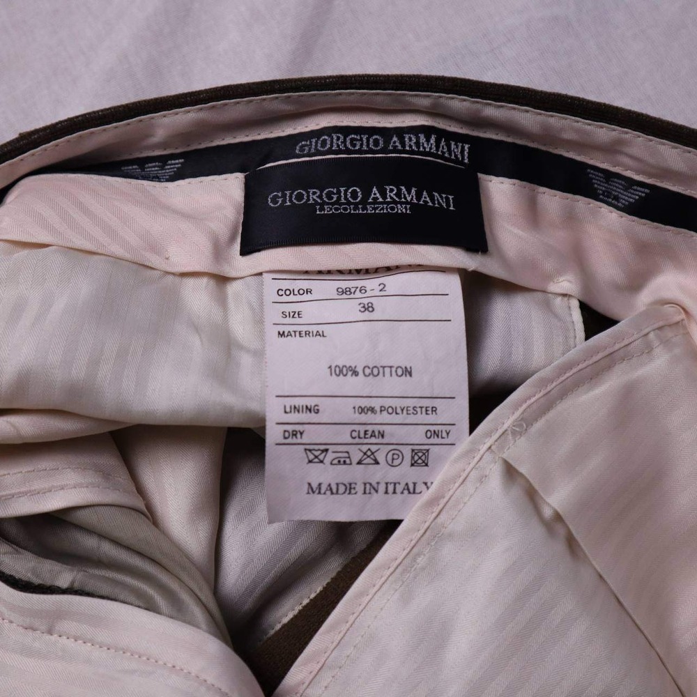 Giorgio Armani Le Collezioni Brown Coated Corduroy Pants Mens 38 Made in Italy - Picture 3 of 7